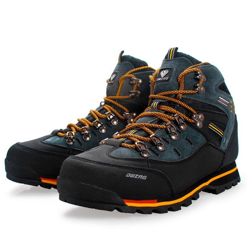 black gray gold mountain hiking boots