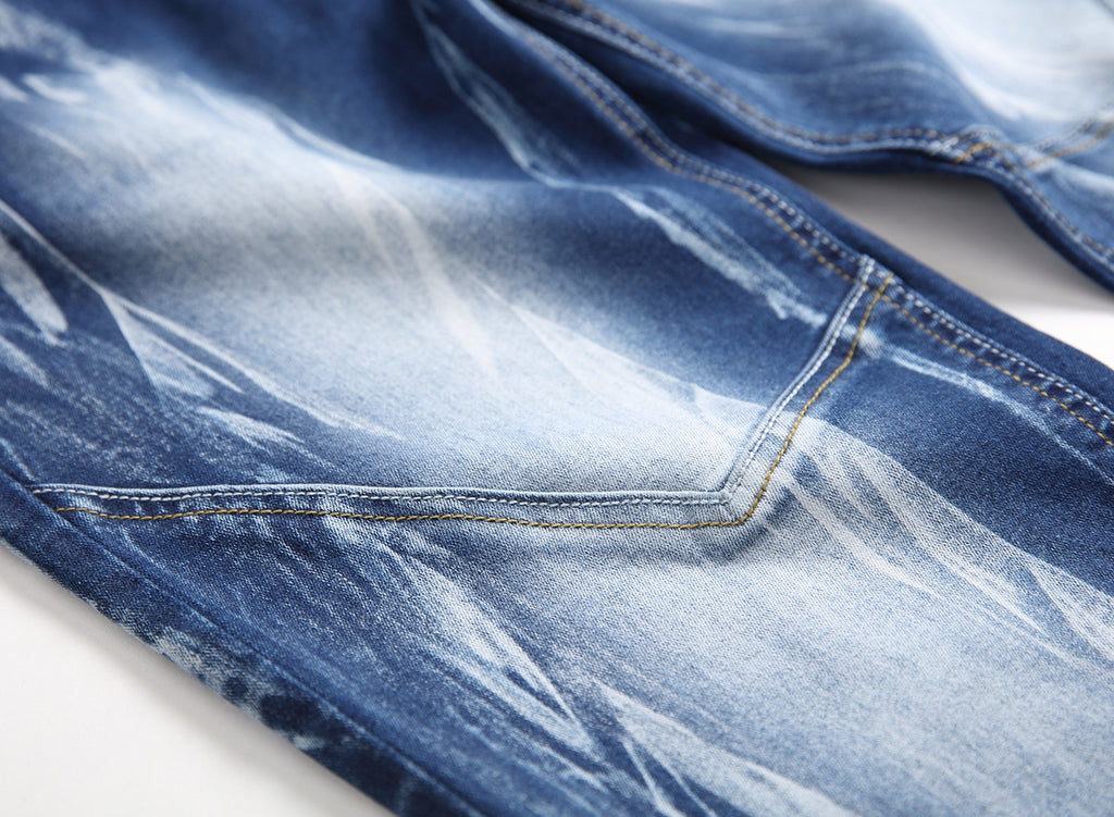 designer fashion stone wash denim jeans men