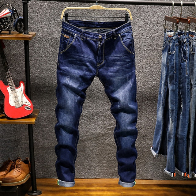 blue denim slim fit fashion jeans men