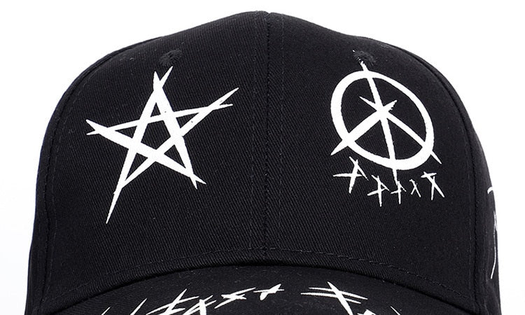 star symbols black cap