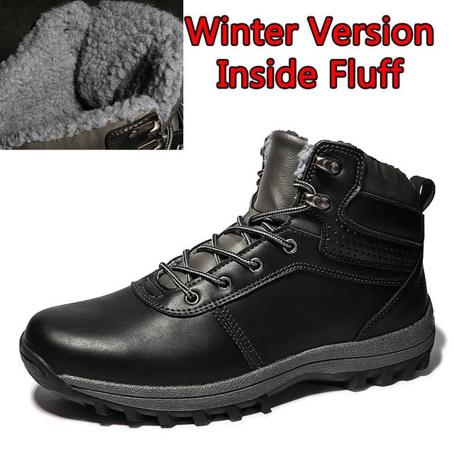 black leather athletic hiking boot 