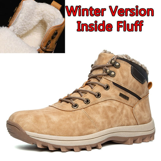 tan leather athletic hiking boot 