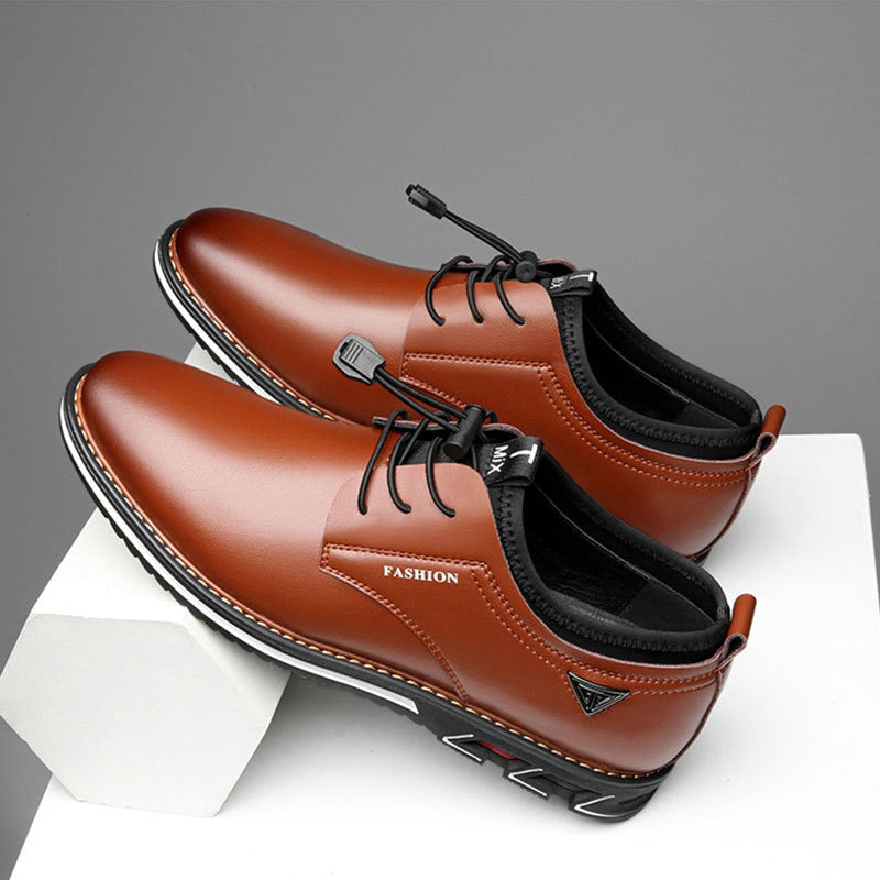 brown leather walking shoes