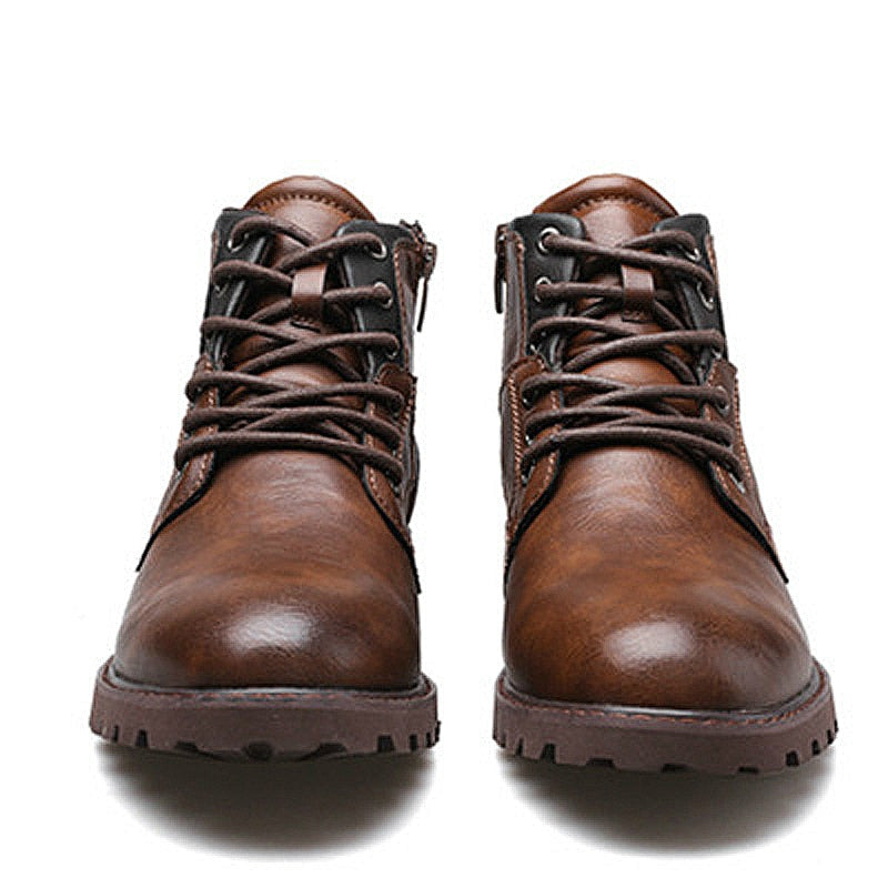 brown leather walking boots