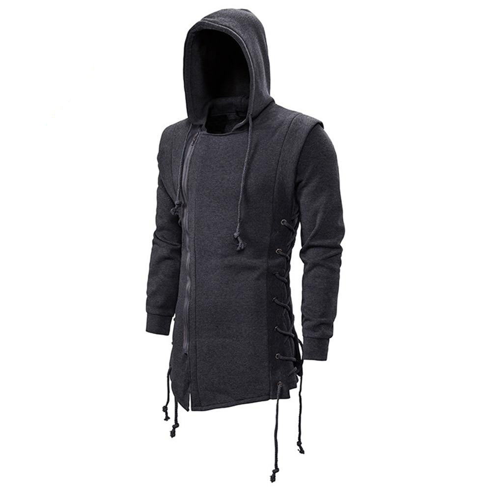 dark gray shrouded hoodie
