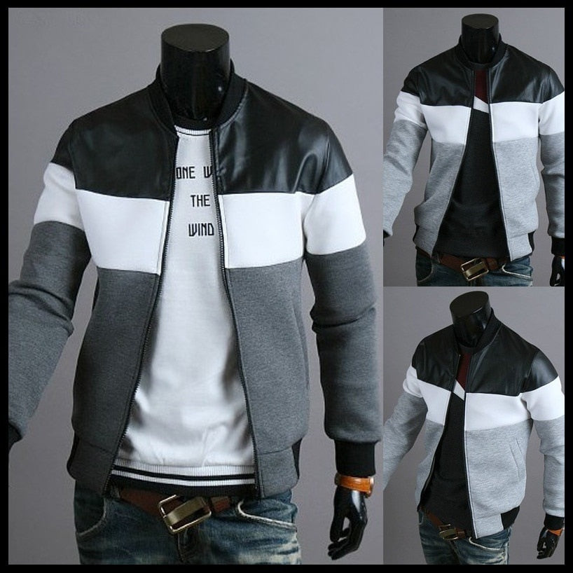 black white gray horizontal broad stripe jacket