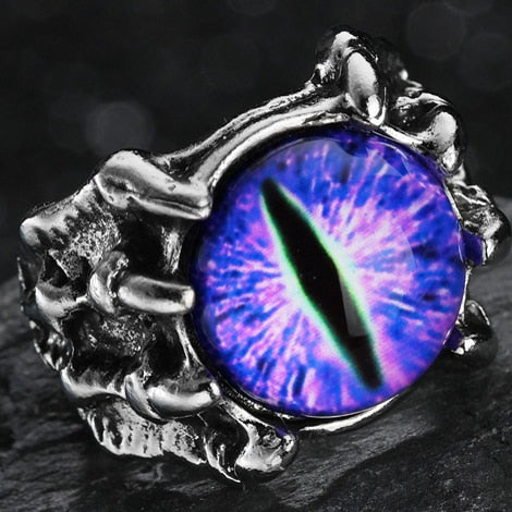 wizardry evil eye amethyst orb ring