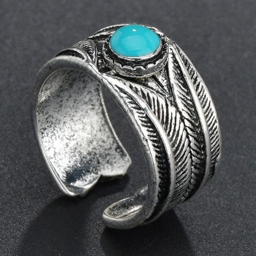 turquoise center stone ring