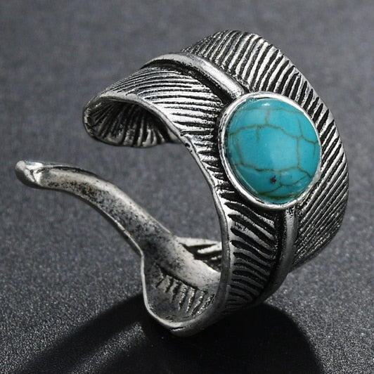 turquoise leaf ring