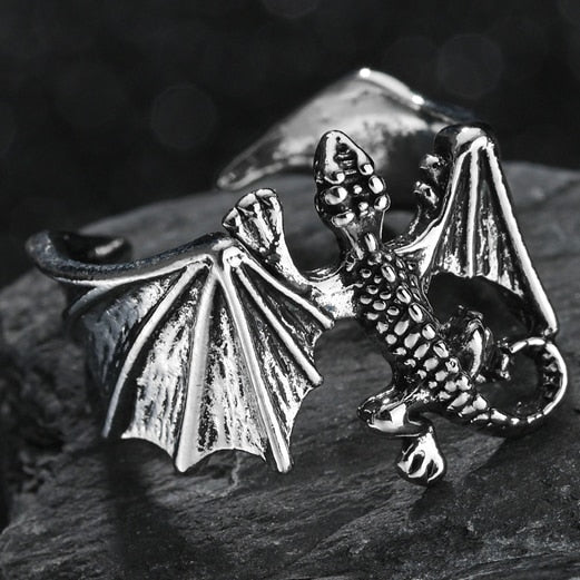rlying gecko dragon wings ring