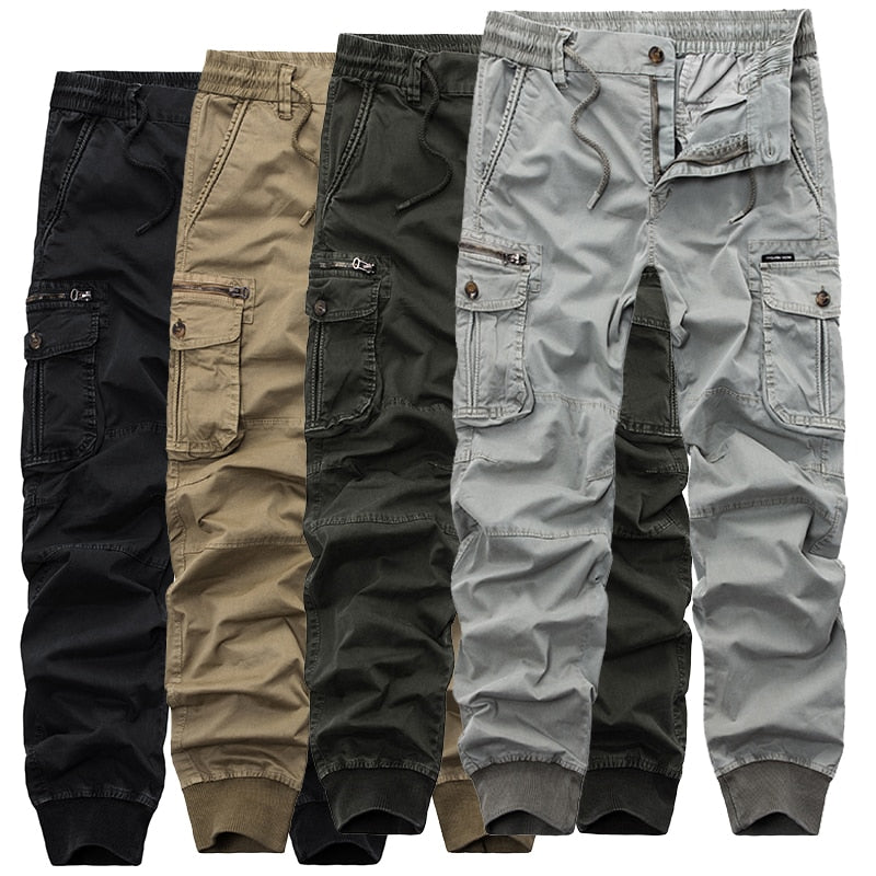 ribbed ankle athletic cargo pants