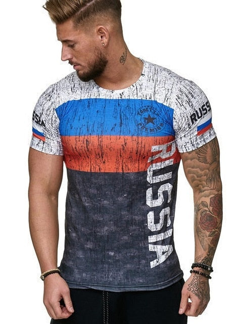 russia football soccer athletic fitted shirt