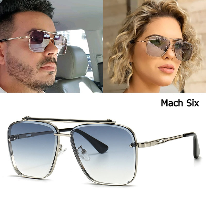 cool gradient blue silver frame shades sunglasses