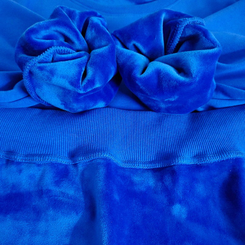 soft velvet shirt royal blue