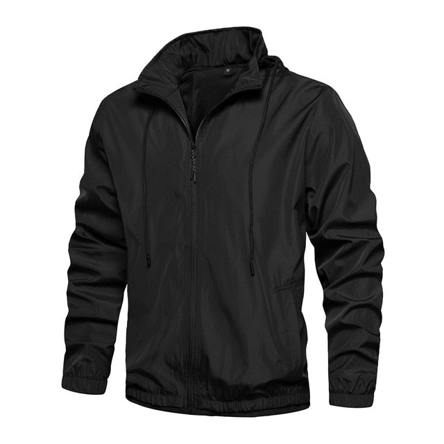 black zip up light hoodie jacket men