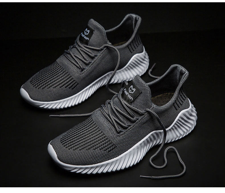 gray and white eco wool running shoes