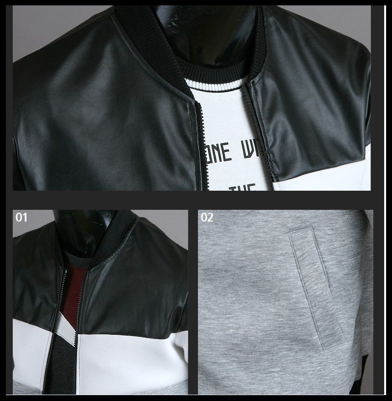 black white gray horizontal broad stripe zip-up jacket