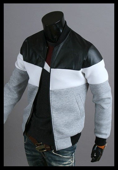stylish black white gray horizontal broad stripe jacket