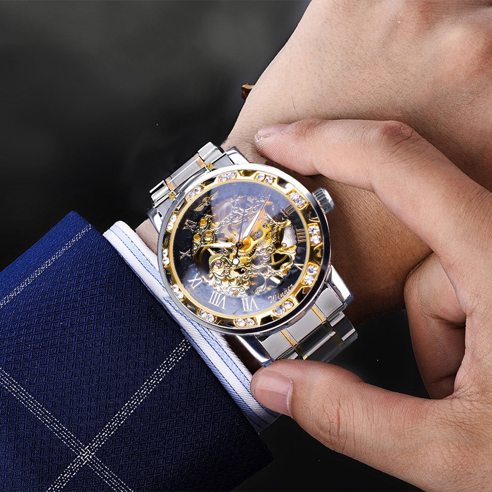 luxury watch on man's wrist in suit