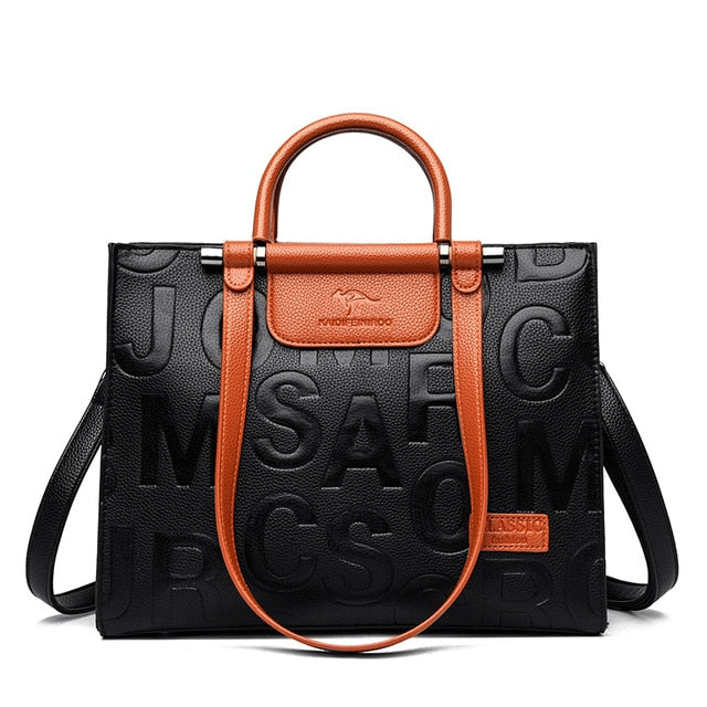 Alphabet Imprint Designer Embossed Handbag – Onassis Krown
