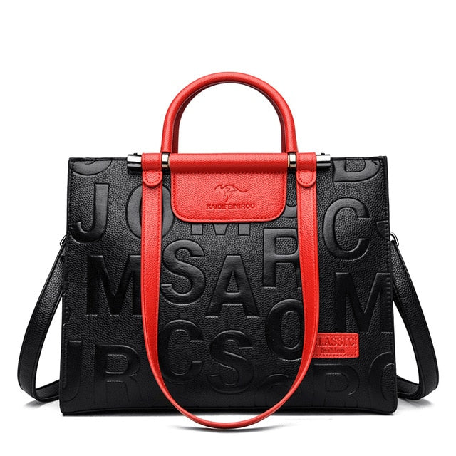Alphabet Imprint Designer Embossed Handbag – Onassis Krown