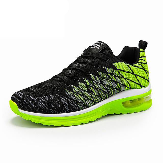 neon green air sole sneakers