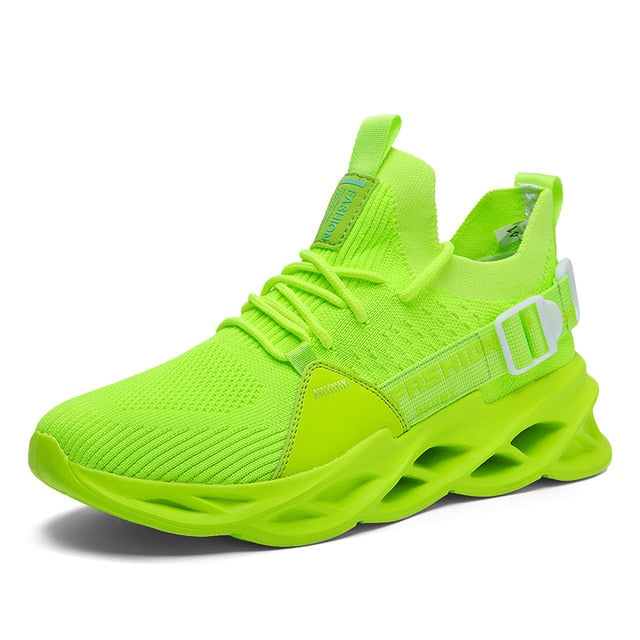 light green air running sneakers