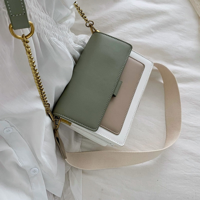 sage green mauve white small handbag purse