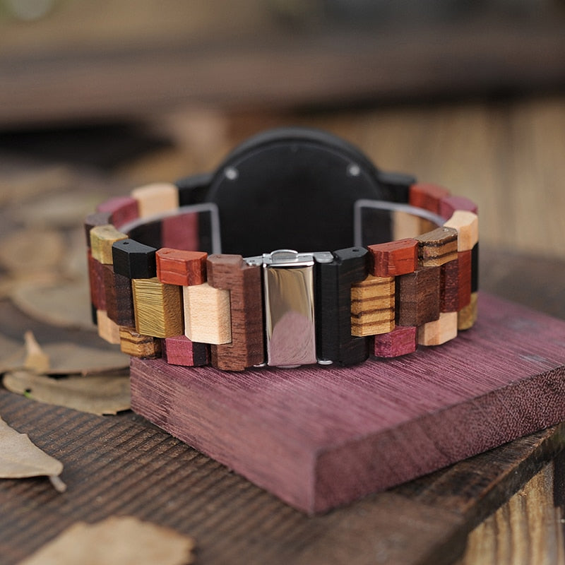 multi color wood watch