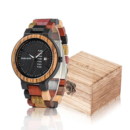 multi color wood watch gift box