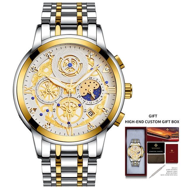 gold big face luxury watch