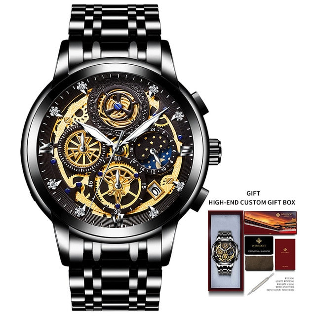 dark big face luxury watch