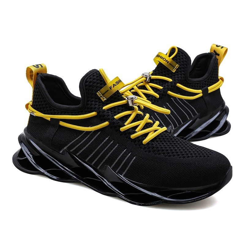 black and yellow gold bootstrap sneakers