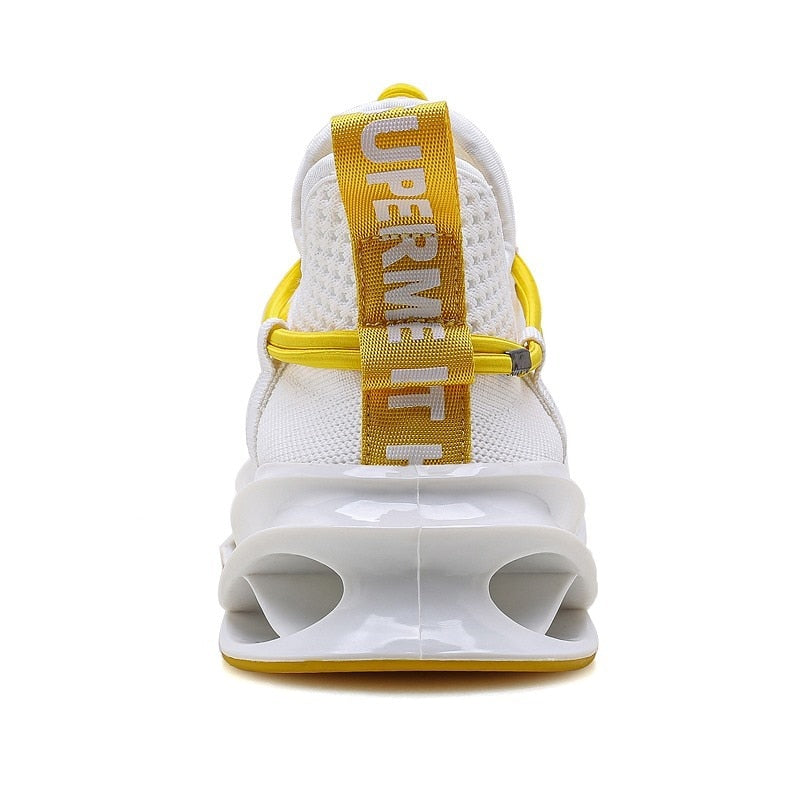 yellow loop bootstrap athletic sneakers