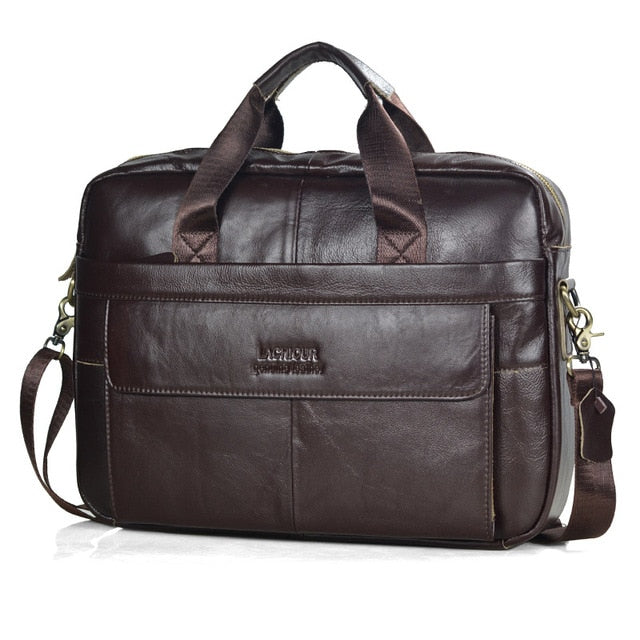 dark brown leather briefcase