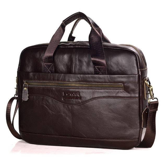 chocolate brown leather briefcase