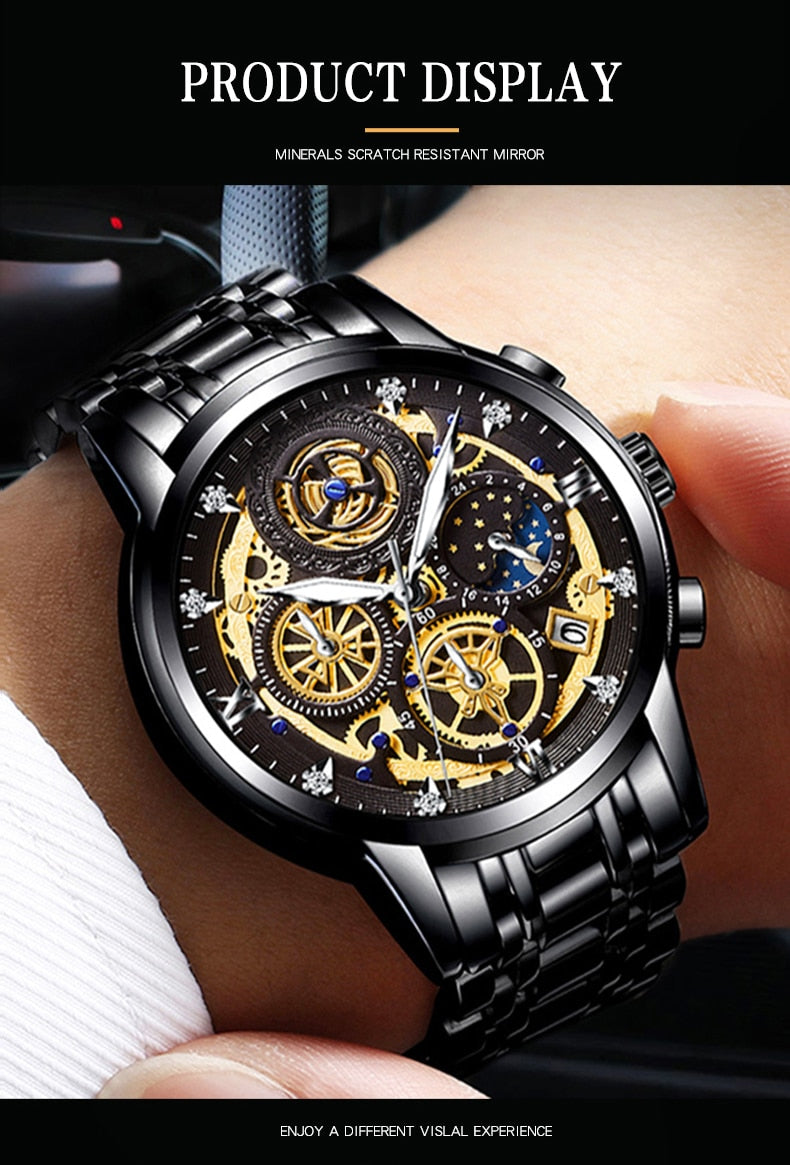 black big face luxury watch