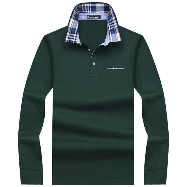 forest green long sleeve polo shirt