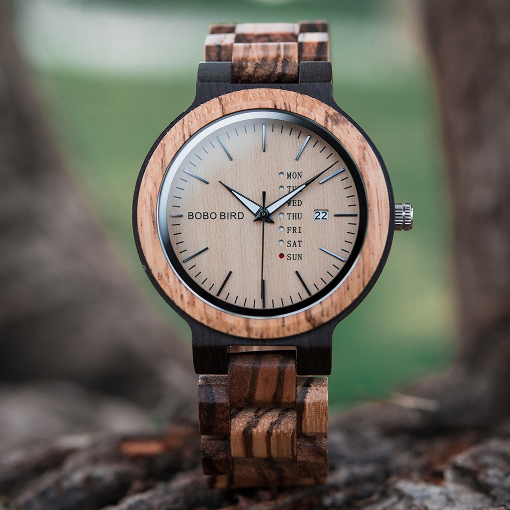 multi color wood grain watch