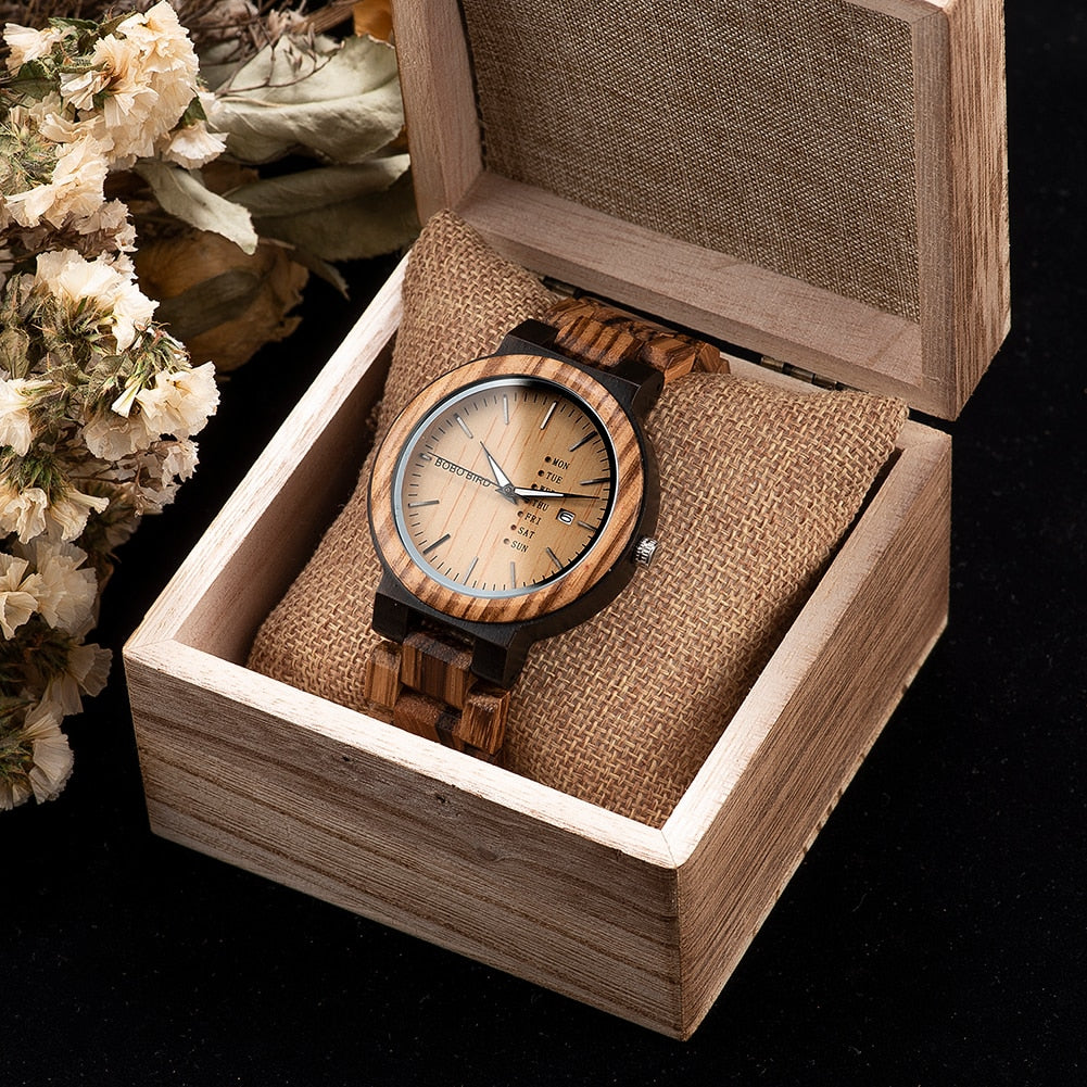 multi color wood grain watch gift box