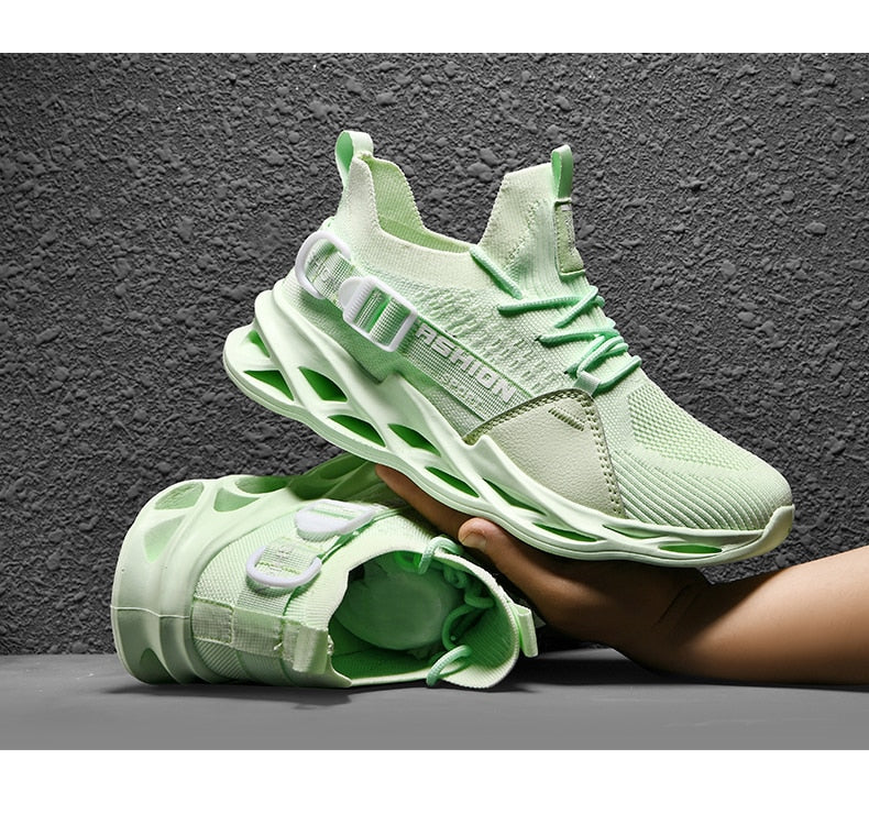 mint green air running shoes
