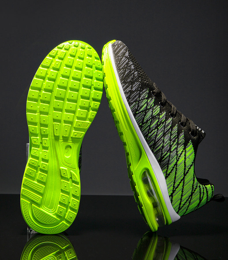 fluorescent green air running shoes