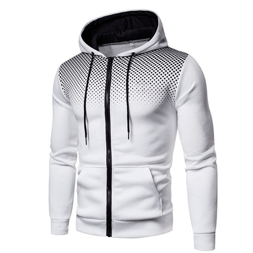 white zip-up hoodie