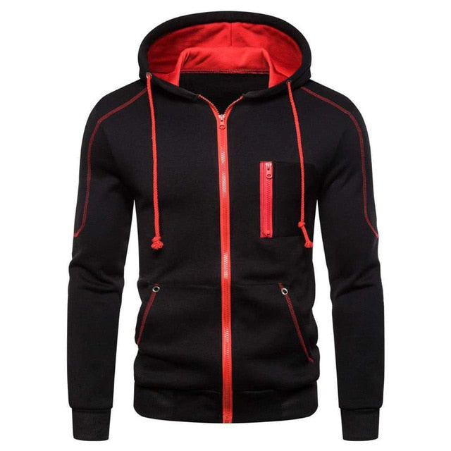 black & red accent hoodie