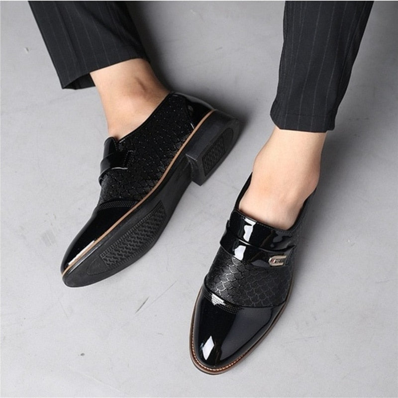 black patent leather dress shoes