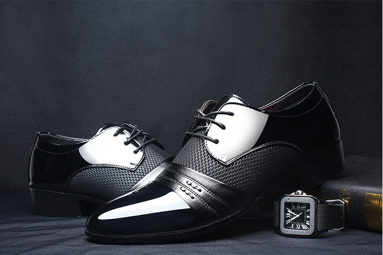 black patent leather stylish formal dress shoes