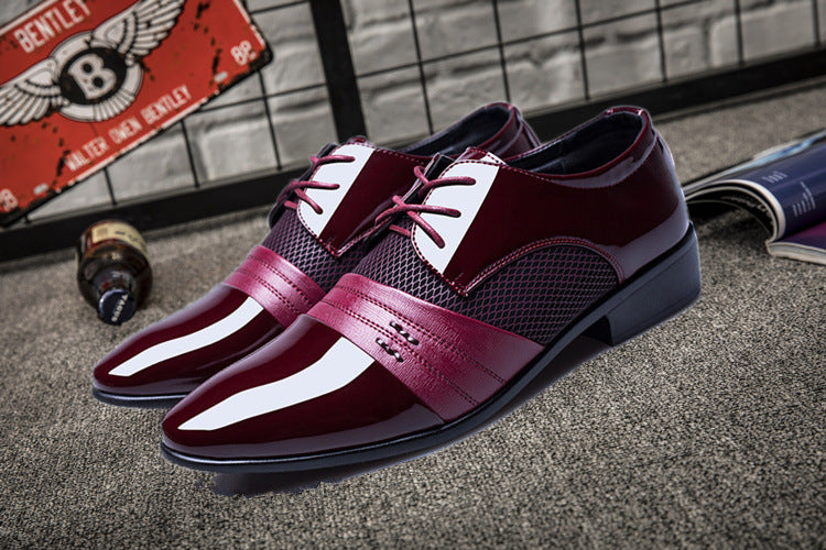 red patent leather stylish formal dress shoes