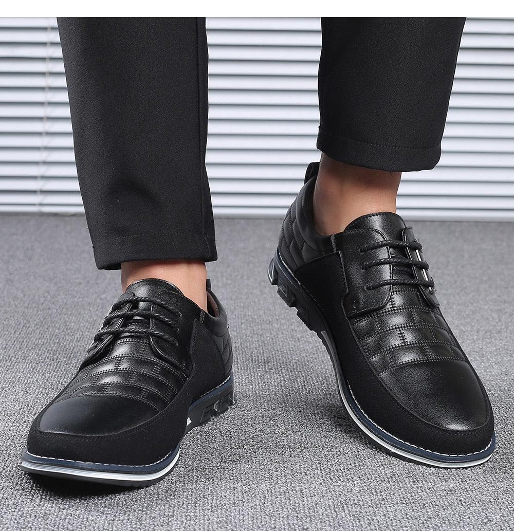all black leather and suede casual british walker style loafers men