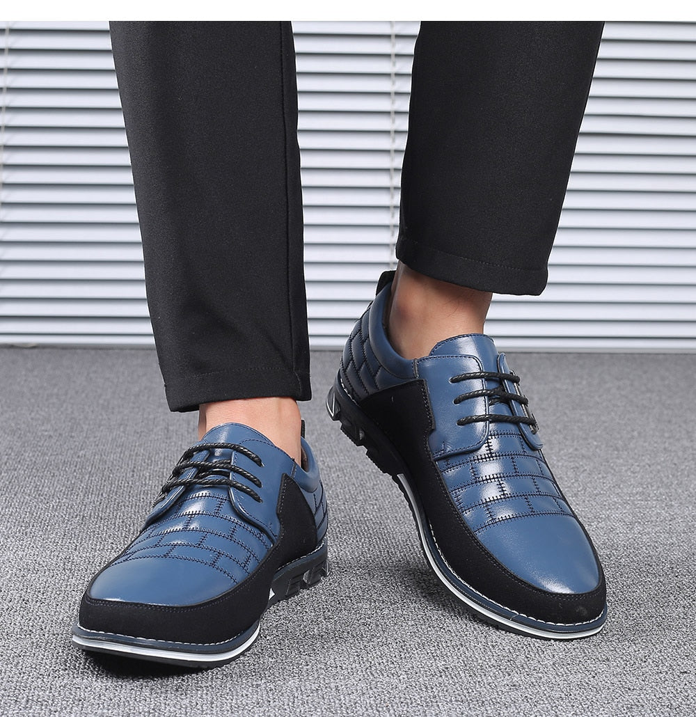 powder blue leather and suede casual british walker style loafers men