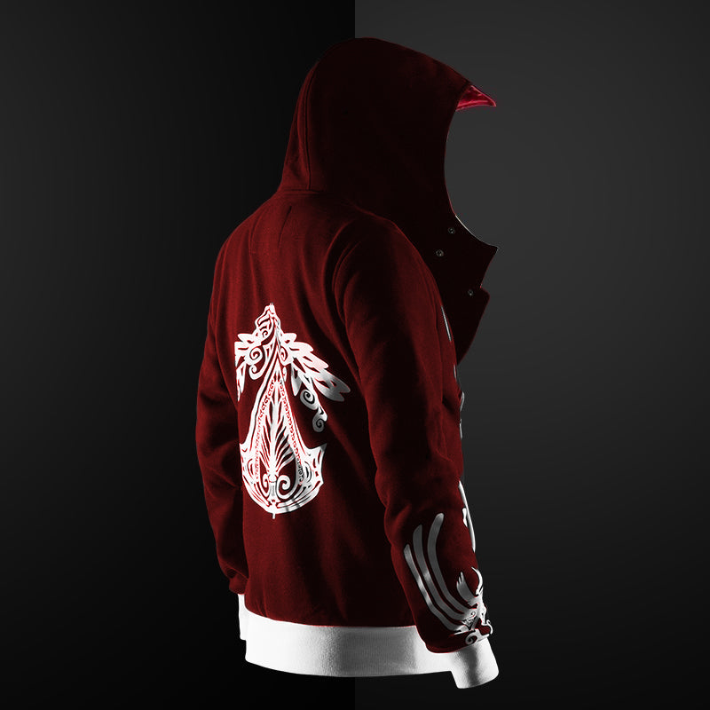 crimson red streetwear hoodie